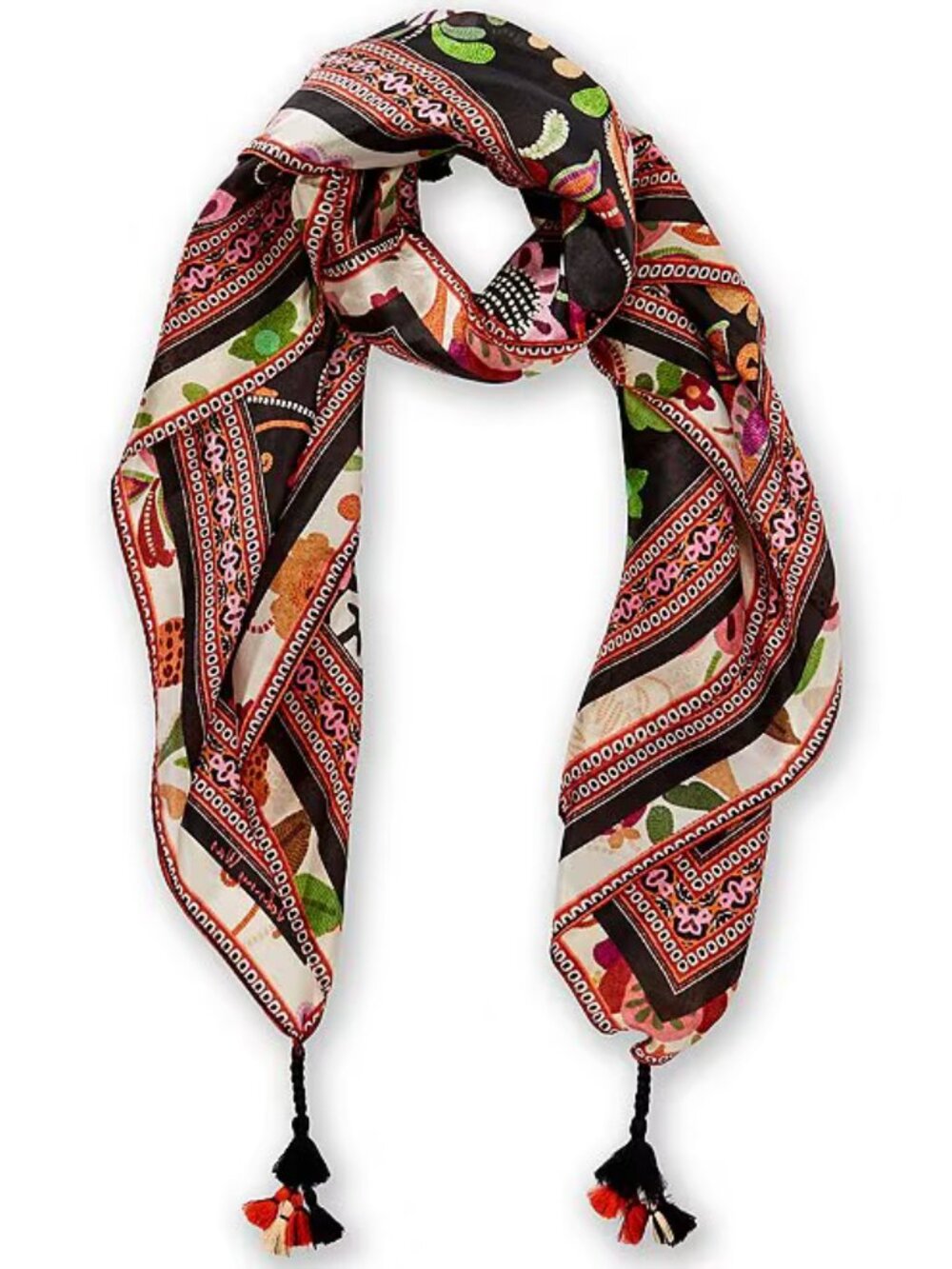 JOHNNY WAS Maxima Print Silk Square Scarf